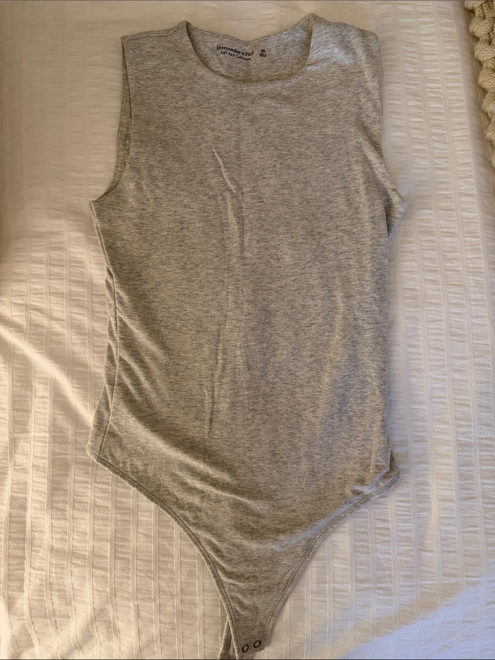 Abercrombie & Fitch Gray Sleeveless Ribbed Bodysuit